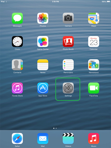 iOS 7 Home Screen, Settings